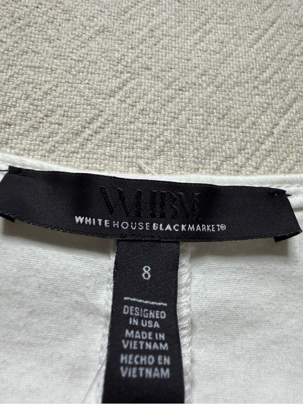 NEW WHBM White Denim Stretch Button Front Vest Top 8 Summer Minimalist Neutral - Picture 6 of 9